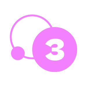 Número rosa 3